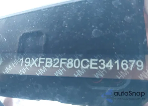 2012 Honda Civic Ex z USA, uszkodzony, nr VIN 19XFB2F80CE341679